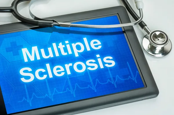 a stethoscope and tablet with the words multiple sclerosis